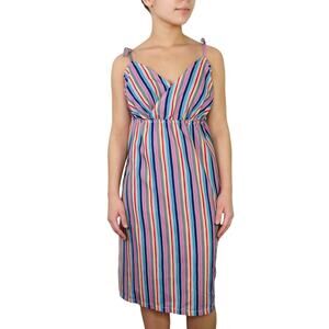 Anthropologie Dreia Boho Rainbow Wrap Dress Size 6 Small